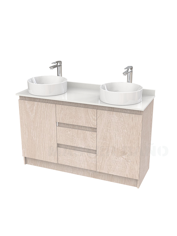 Mueble vanitorio al piso doble para lavamanos de sobreponer de 120cm /  M2-1238-DP / Provenzal 1