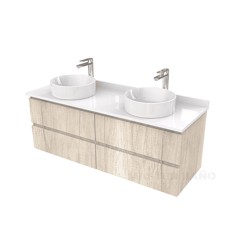 Mueble Vanitorio  para lavamanos sobreponer simple de 140 cm M4-1430-SPA / Toscana