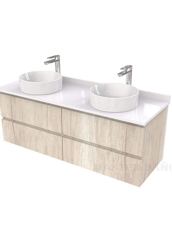 Mueble Vanitorio  para lavamanos sobreponer simple de 140 cm M4-1430-SPA / Toscana 1