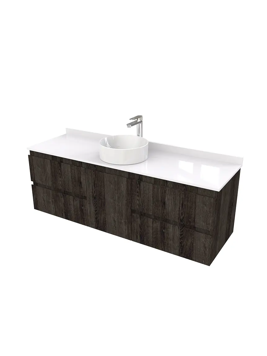 Mueble Vanitorio  aereo para lavamanos sobreponer simple de 140 cm M2-1430-SPA / Espresso 1