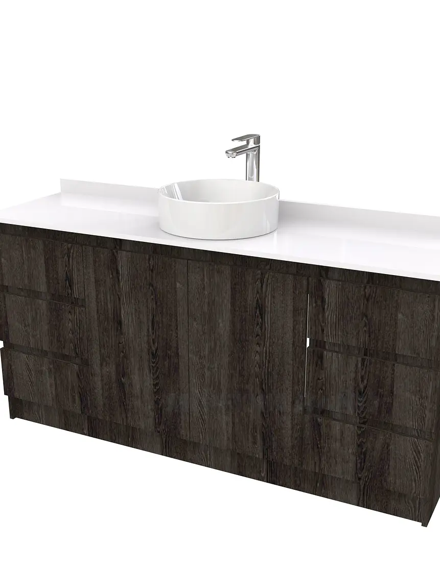 Mueble Vanitorio al piso para lavamanos sobreponer simple de 170 cm M2-1730-SPA / Espresso 1