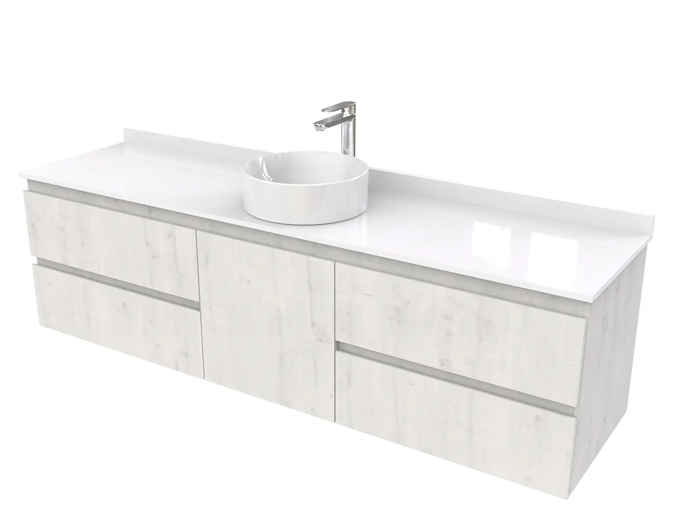 Mueble Vanitorio  aereo para lavamanos sobreponer simple de 170 cm M2-1730-SPA / Alaska 1