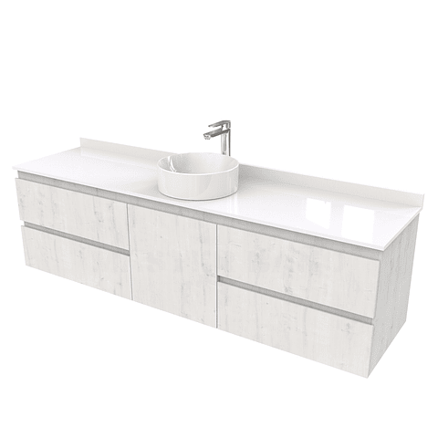 Mueble Vanitorio  aereo para lavamanos sobreponer simple de 170 cm M2-1730-SPA / Alaska