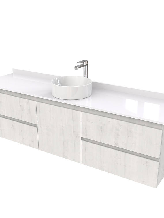 Mueble Vanitorio  aereo para lavamanos sobreponer simple de 170 cm M2-1730-SPA / Alaska 1