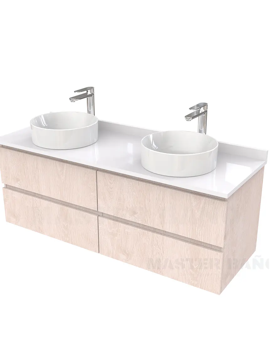 Mueble Vanitorio  para lavamanos sobreponer simple de 140 cm M4-1430-SPA / Provenzal 1