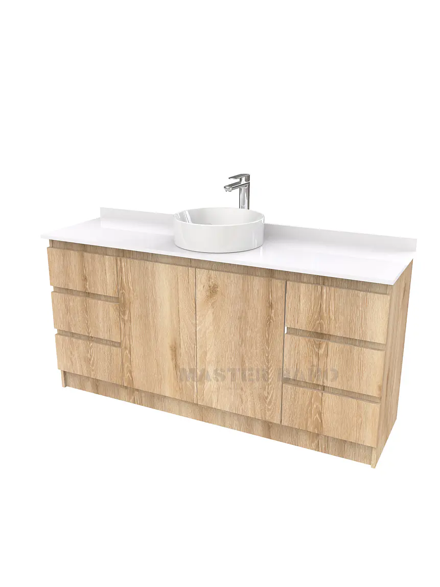 Mueble Vanitorio al piso para lavamanos sobreponer simple de 170 cm M2-1730-SPA / Cava 1