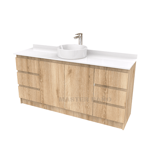 Mueble Vanitorio al piso para lavamanos sobreponer simple de 170 cm M2-1730-SPA / Cava