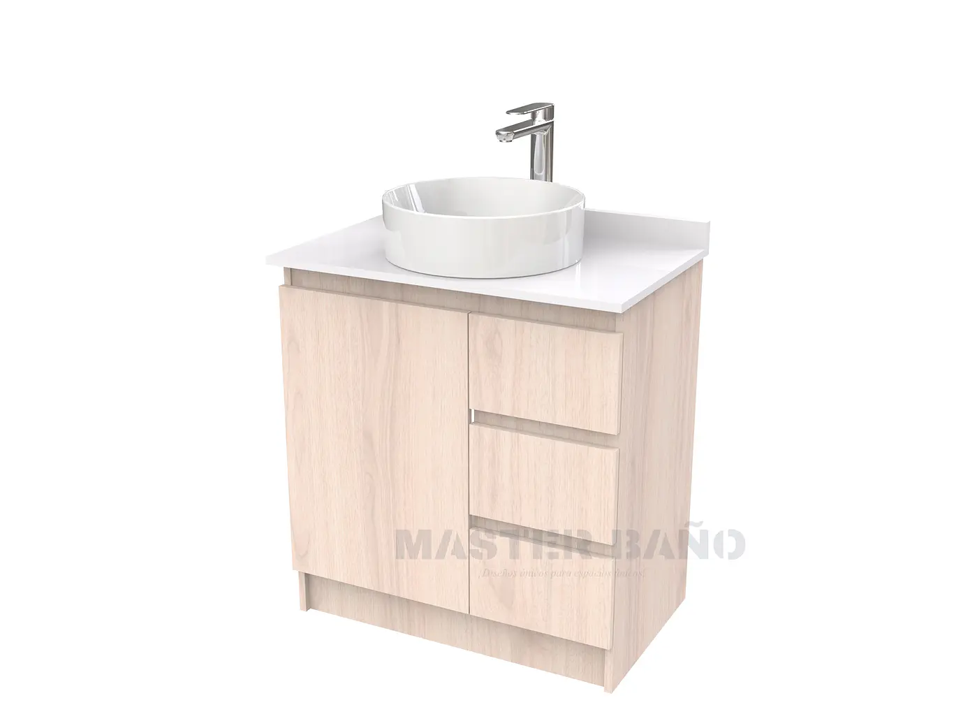 Mueble Vanitorio al piso para lavamanos sobreponer simple de 60 cm M2-630-SPA / Nougat 1