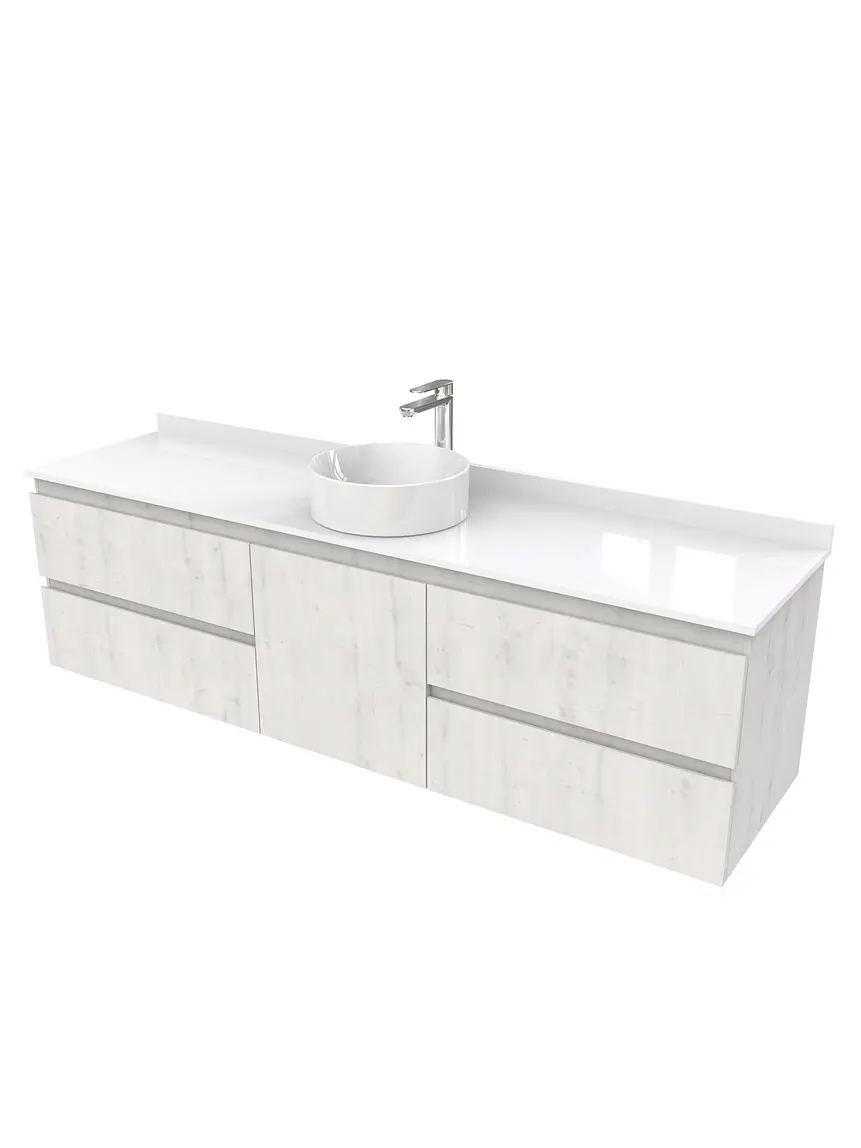 Mueble Vanitorio  aereo para lavamanos sobreponer simple de 180 cm M2-1830-SPA / Alaska 1