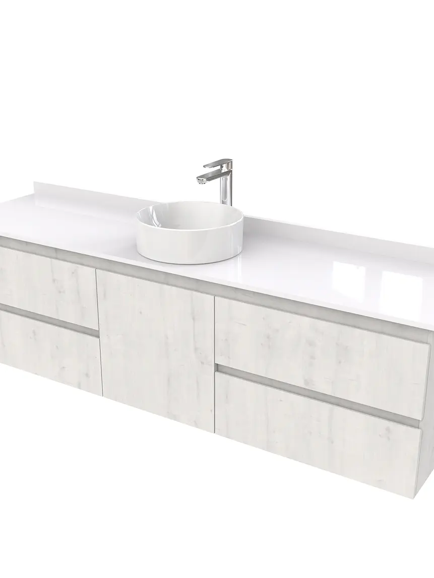 Mueble Vanitorio  aereo para lavamanos sobreponer simple de 180 cm M2-1830-SPA / Alaska 1