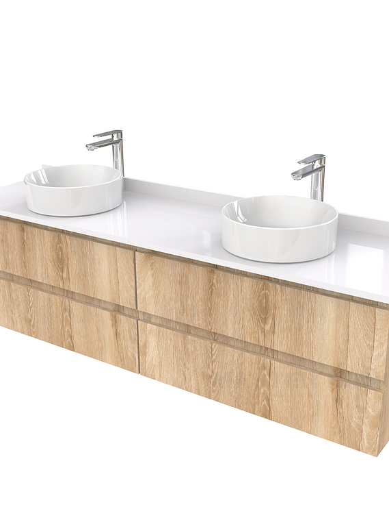 Mueble Vanitorio  para lavamanos sobreponer simple de 200 cm M4-2030-SPA / Cava 1