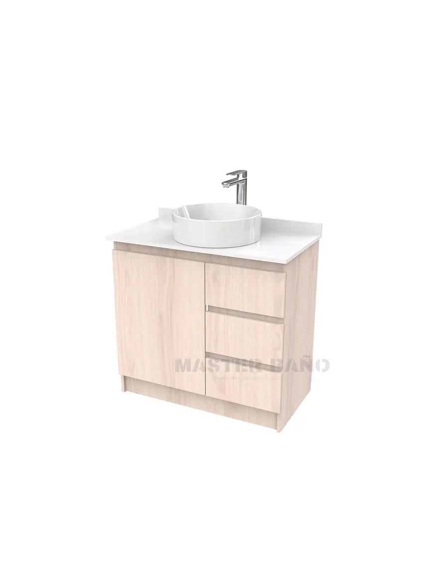 Mueble Vanitorio al piso para lavamanos sobreponer simple de 80 cm M2-830-SPA / Nougat 1