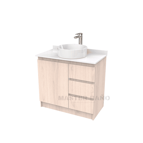 Mueble Vanitorio al piso para lavamanos sobreponer simple de 80 cm M2-830-SPA / Nougat