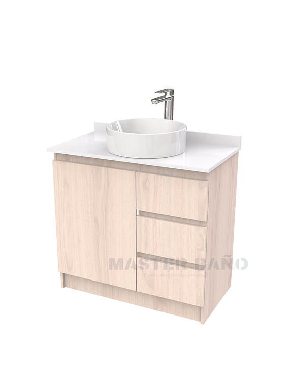 Mueble Vanitorio al piso para lavamanos sobreponer simple de 80 cm M2-830-SPA / Nougat 1