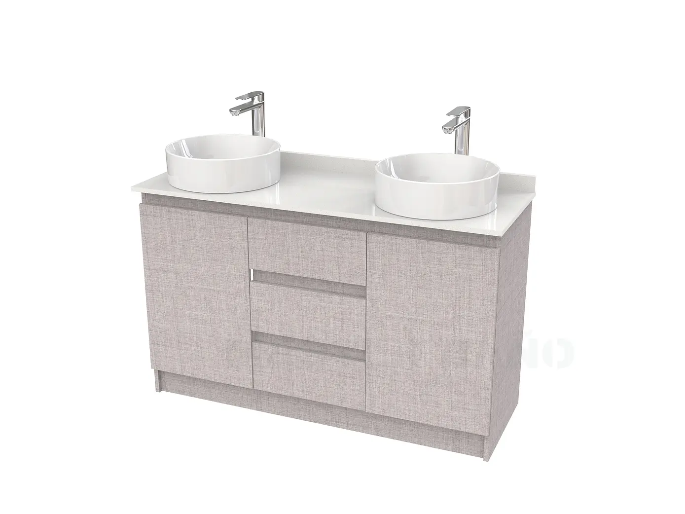 Mueble vanitorio al piso doble para lavamanos de sobreponer de 120cm /  M2-1238-DP / Notte 1