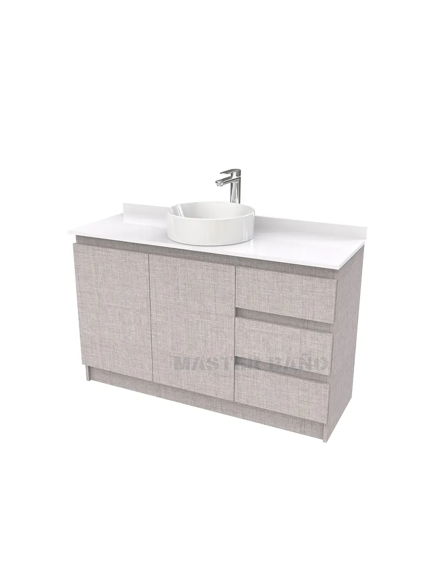 Mueble Vanitorio al piso para lavamanos sobreponer simple de 130 cm M2-1330-SPA / Notte 1