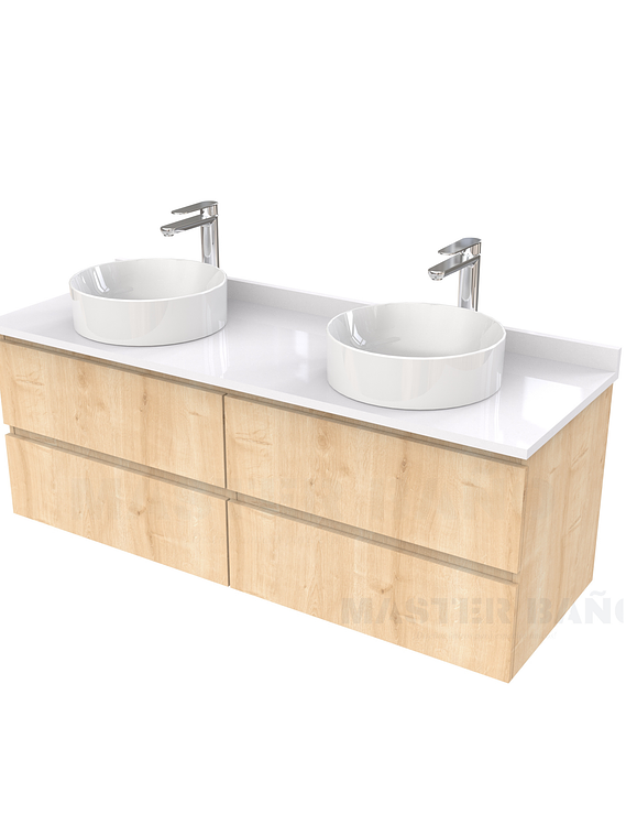 Mueble Vanitorio  para lavamanos sobreponer simple de 140 cm M4-1430-SPA / Rustico 1