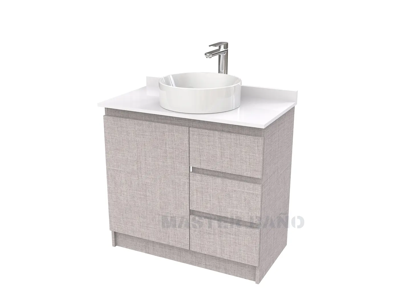 Mueble Vanitorio al piso para lavamanos sobreponer simple de 80 cm M2-830-SPA / Notte 1