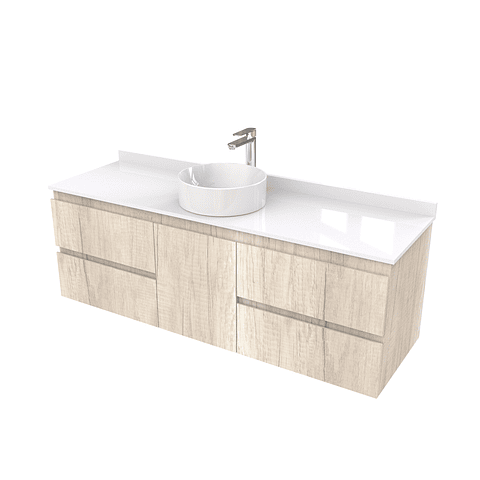 Mueble Vanitorio  aereo para lavamanos sobreponer simple de 150 cm M2-1530-SPA / Toscana