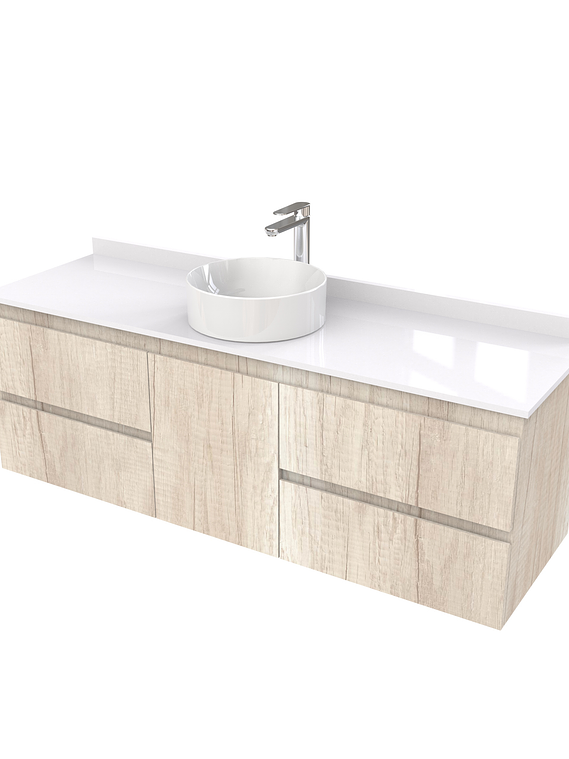 Mueble Vanitorio  aereo para lavamanos sobreponer simple de 150 cm M2-1530-SPA / Toscana 1