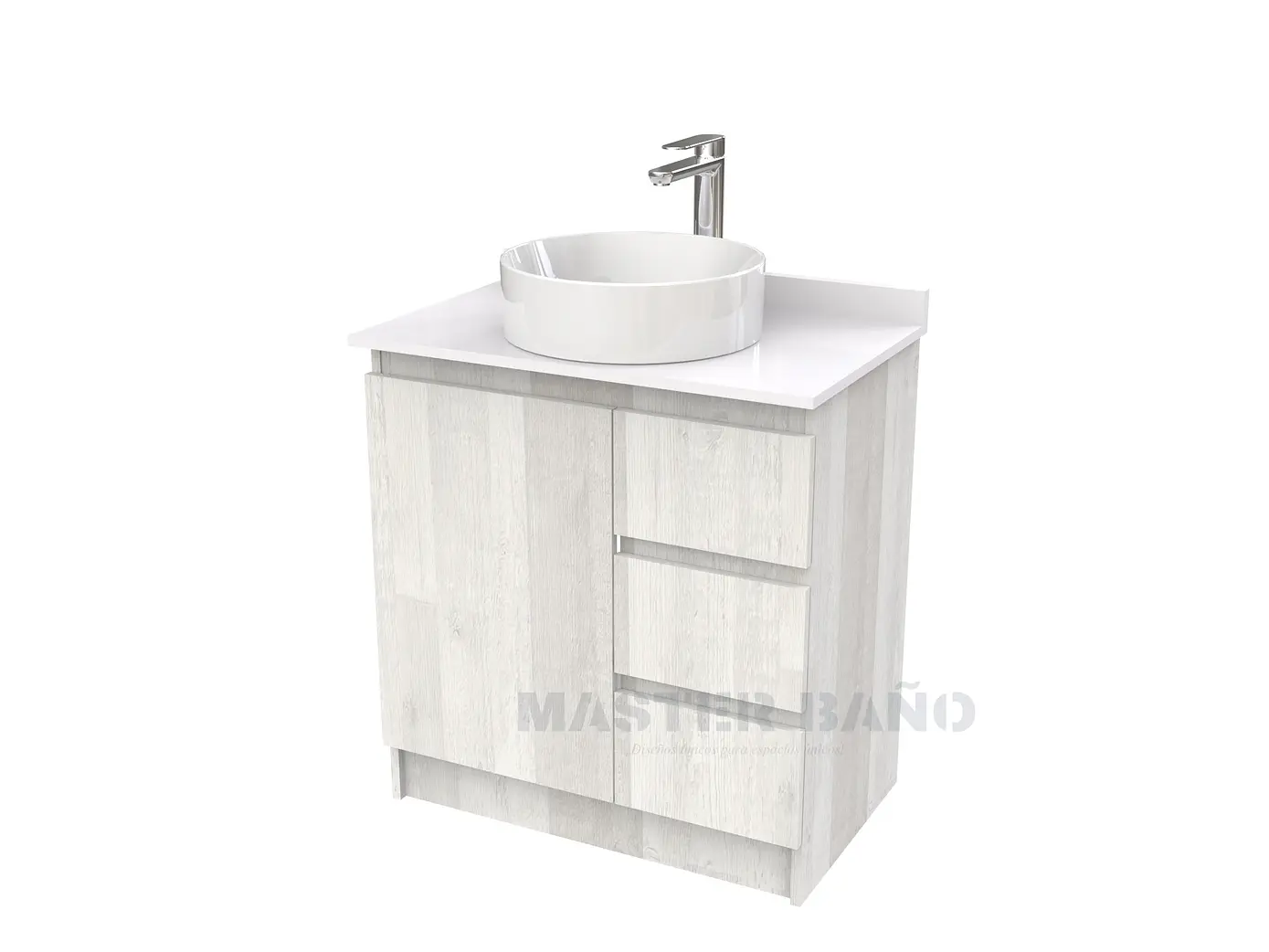 Mueble Vanitorio al piso para lavamanos sobreponer simple de 60 cm M2-630-SPA / Legno 1
