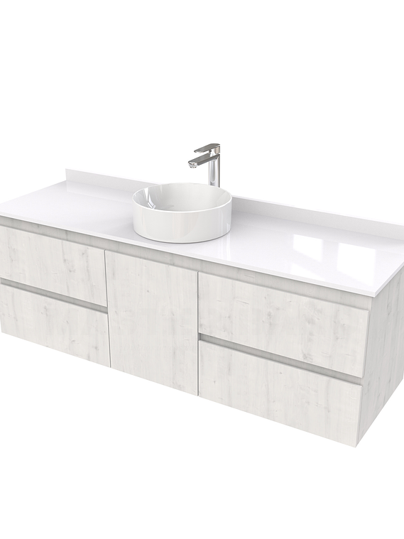 Mueble Vanitorio  aereo para lavamanos sobreponer simple de 150 cm M2-1530-SPA / Alaska 1