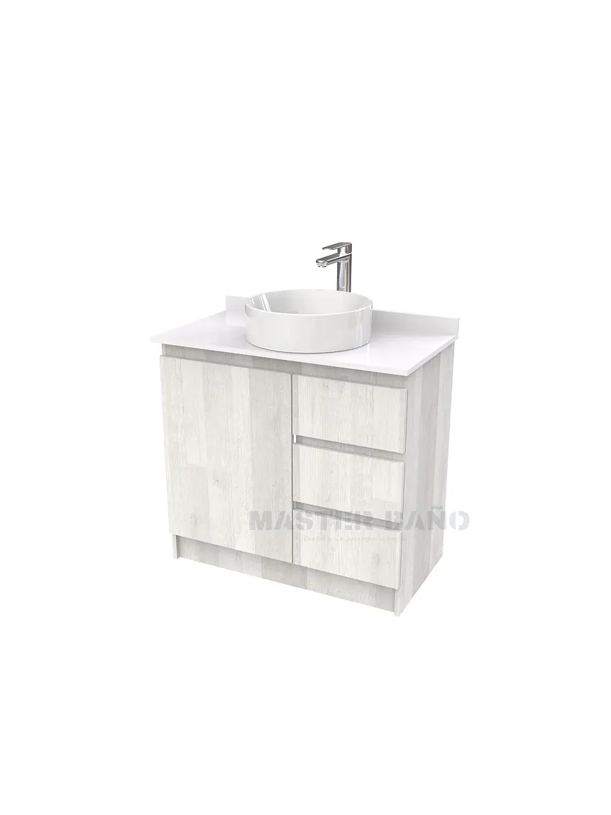 Mueble Vanitorio al piso para lavamanos sobreponer simple de 80 cm M2-830-SPA / Legno 1