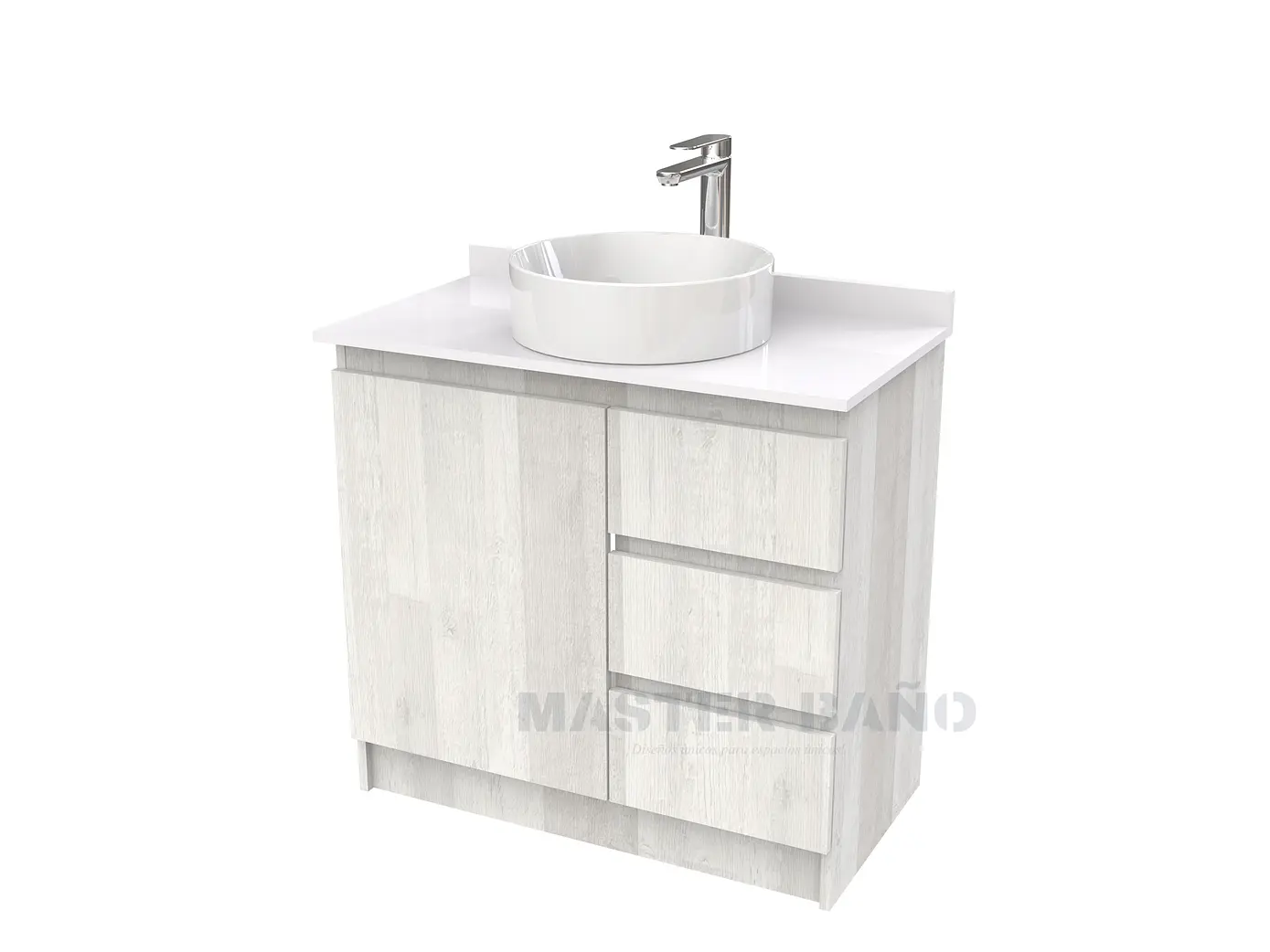 Mueble Vanitorio al piso para lavamanos sobreponer simple de 80 cm M2-830-SPA / Legno 1