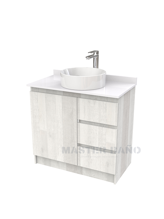 Mueble Vanitorio al piso para lavamanos sobreponer simple de 80 cm M2-830-SPA / Legno 1