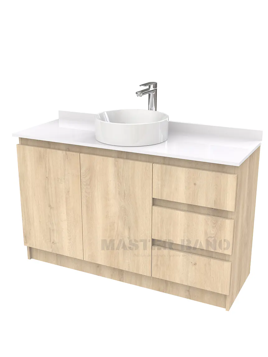 Mueble Vanitorio al piso para lavamanos sobreponer simple de 130 cm M2-1330-SPA / Jerez 1