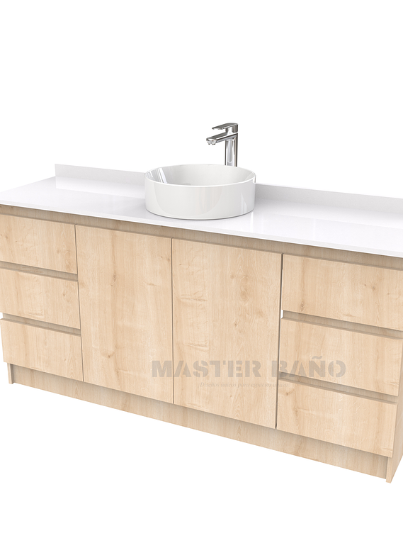Mueble Vanitorio al piso para lavamanos sobreponer simple de 180 cm M2-1830-SPA / Rustico 1