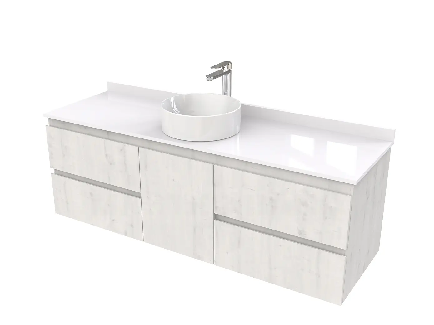 Mueble Vanitorio  aereo para lavamanos sobreponer simple de 140 cm M2-1430-SPA / Alaska 1