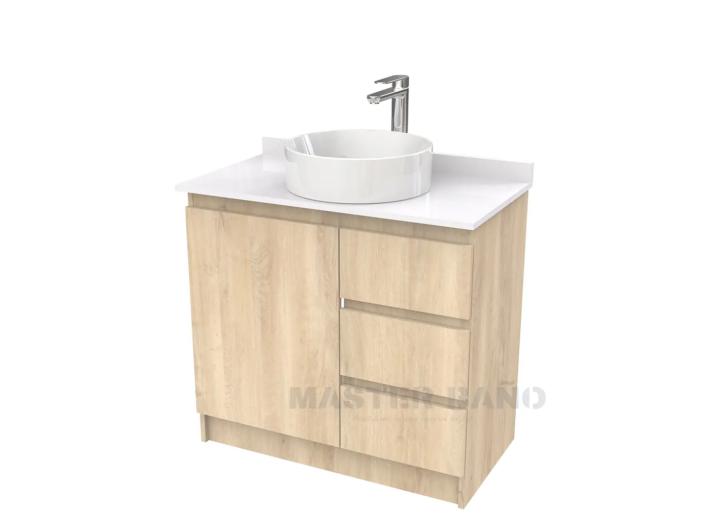 Mueble Vanitorio al piso para lavamanos sobreponer simple de 80 cm M2-830-SPA / Jerez 1