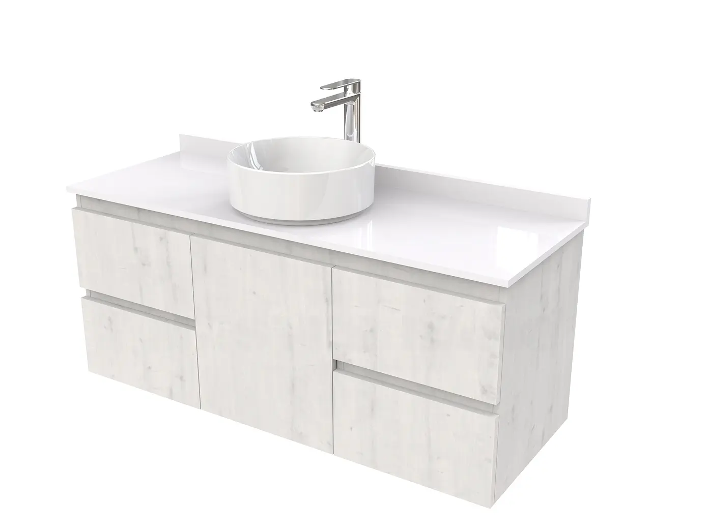 Mueble Vanitorio  aereo para lavamanos sobreponer simple de 130 cm M2-1330-SPA / Alaska 1