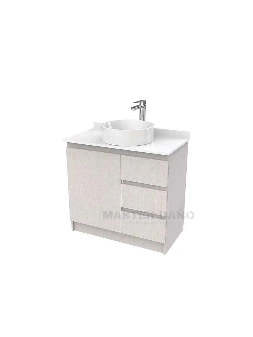Mueble Vanitorio al piso para lavamanos sobreponer simple de 80 cm M2-830-SPA / Giorno 1
