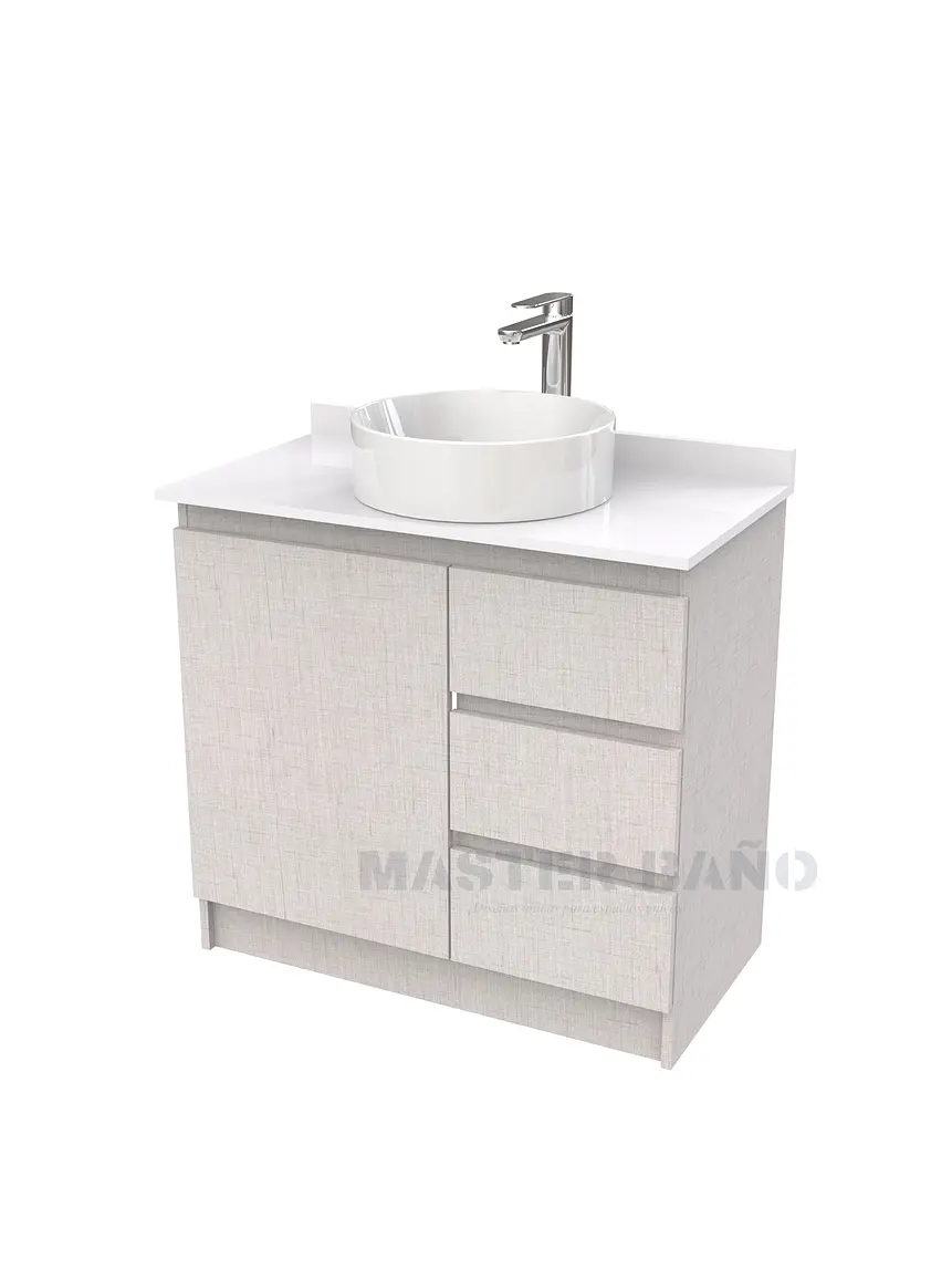 Mueble Vanitorio al piso para lavamanos sobreponer simple de 80 cm M2-830-SPA / Giorno 1