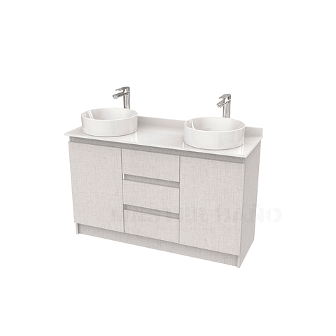 Mueble vanitorio al piso doble para lavamanos de sobreponer de 120cm /  M2-1238-DP / Giorno