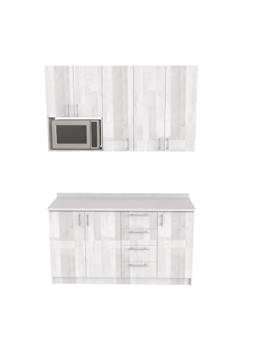 Kit de muebles para cocina  de 160cm / KT2 / Cuarzo / Legno 1