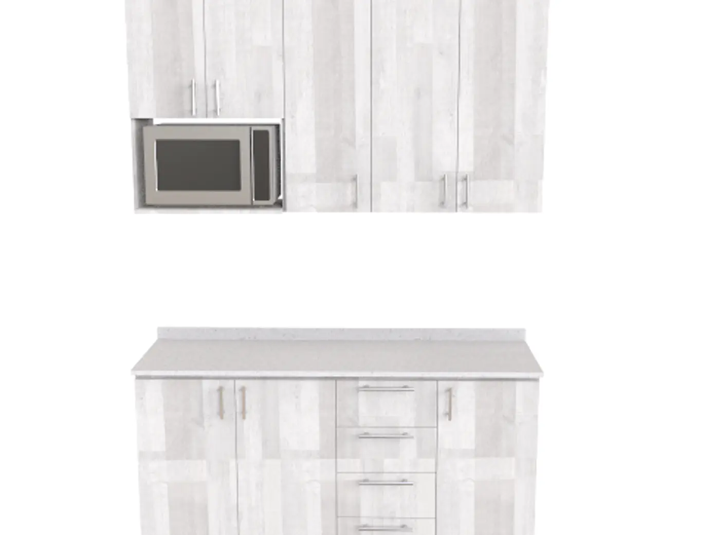 Kit de muebles para cocina  de 160cm / KT2 / Cuarzo / Legno 1