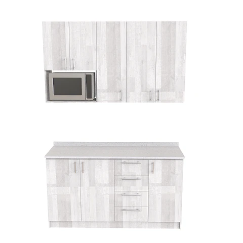 Kit de muebles para cocina  de 160cm / KT2 / Cuarzo / Legno