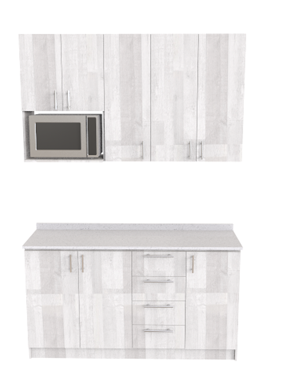 Kit de muebles para cocina  de 160cm / KT2 / Cuarzo / Legno 1