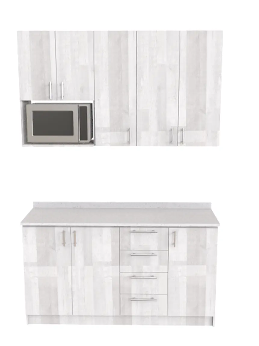 Kit de muebles para cocina  de 160cm / KT2 / Cuarzo / Legno 1