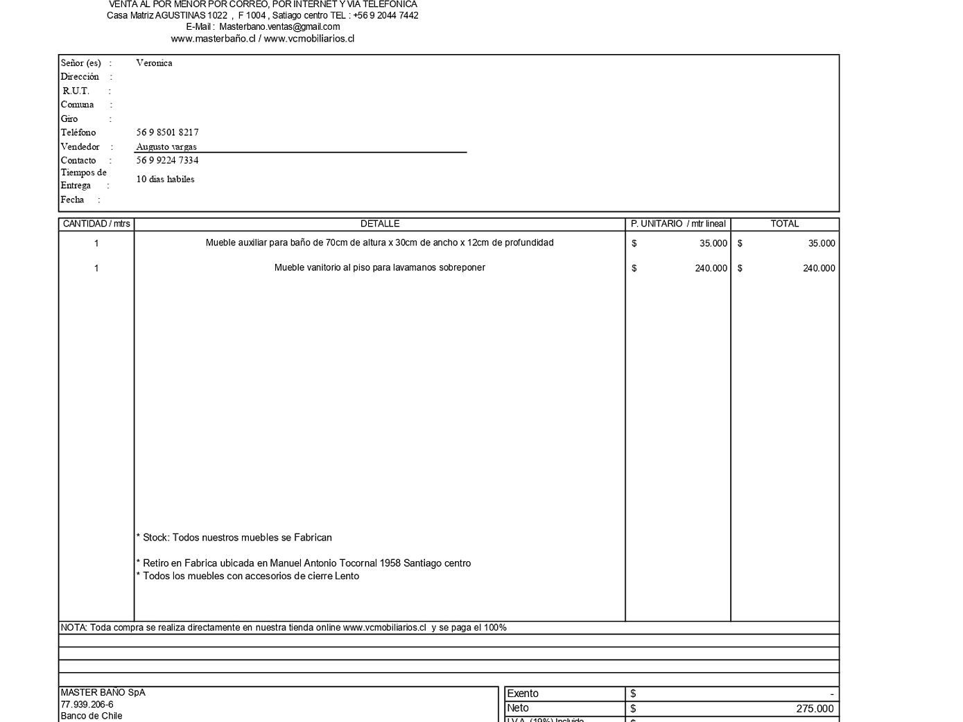  COTIZACIÓN N° 00876 1