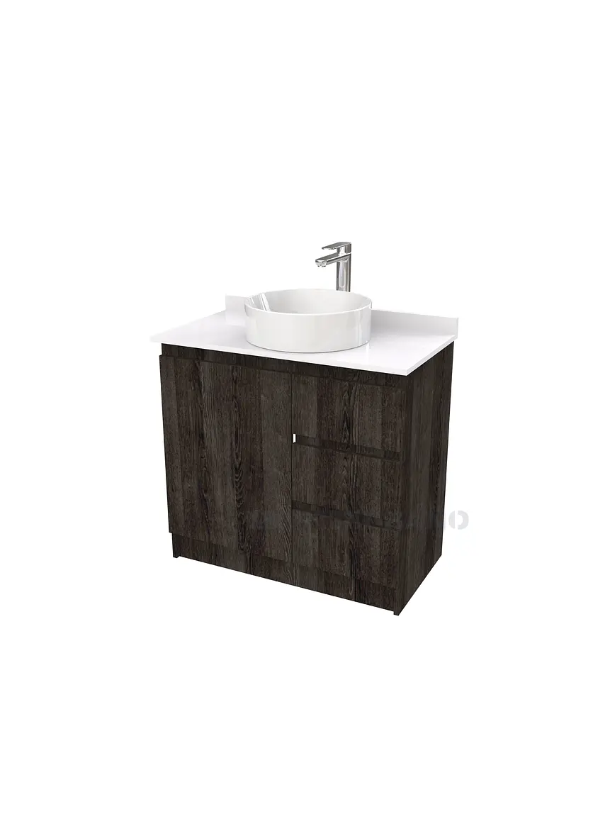Mueble Vanitorio al piso para lavamanos sobreponer simple de 80 cm M2-830-SPA / Espresso 1