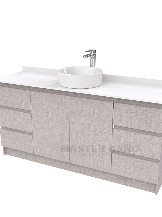 Mueble Vanitorio al piso para lavamanos sobreponer simple de 180 cm M2-1830-SPA / Notte 1