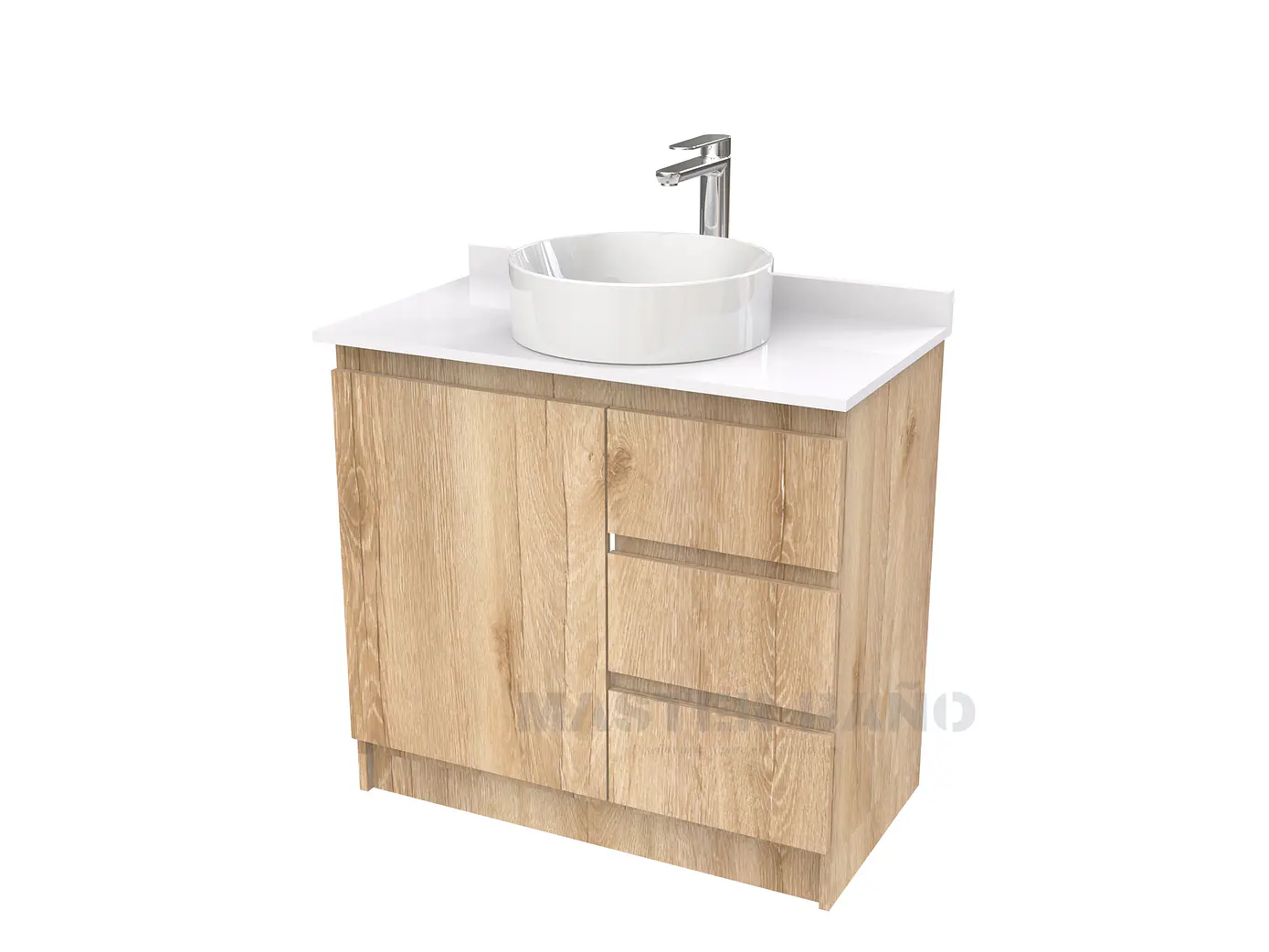 Mueble Vanitorio al piso para lavamanos sobreponer simple de 80 cm M2-830-SPA / Cava 1