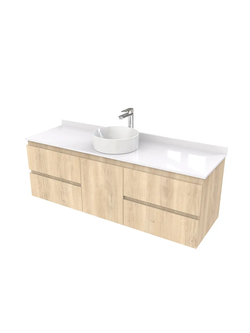 Mueble Vanitorio  aereo para lavamanos sobreponer simple de 150 cm M2-1530-SPA / Jerez 1
