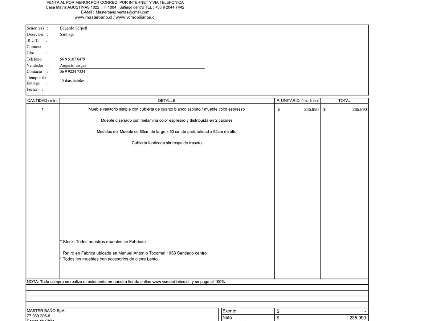  COTIZACIÓN N° 00862 1
