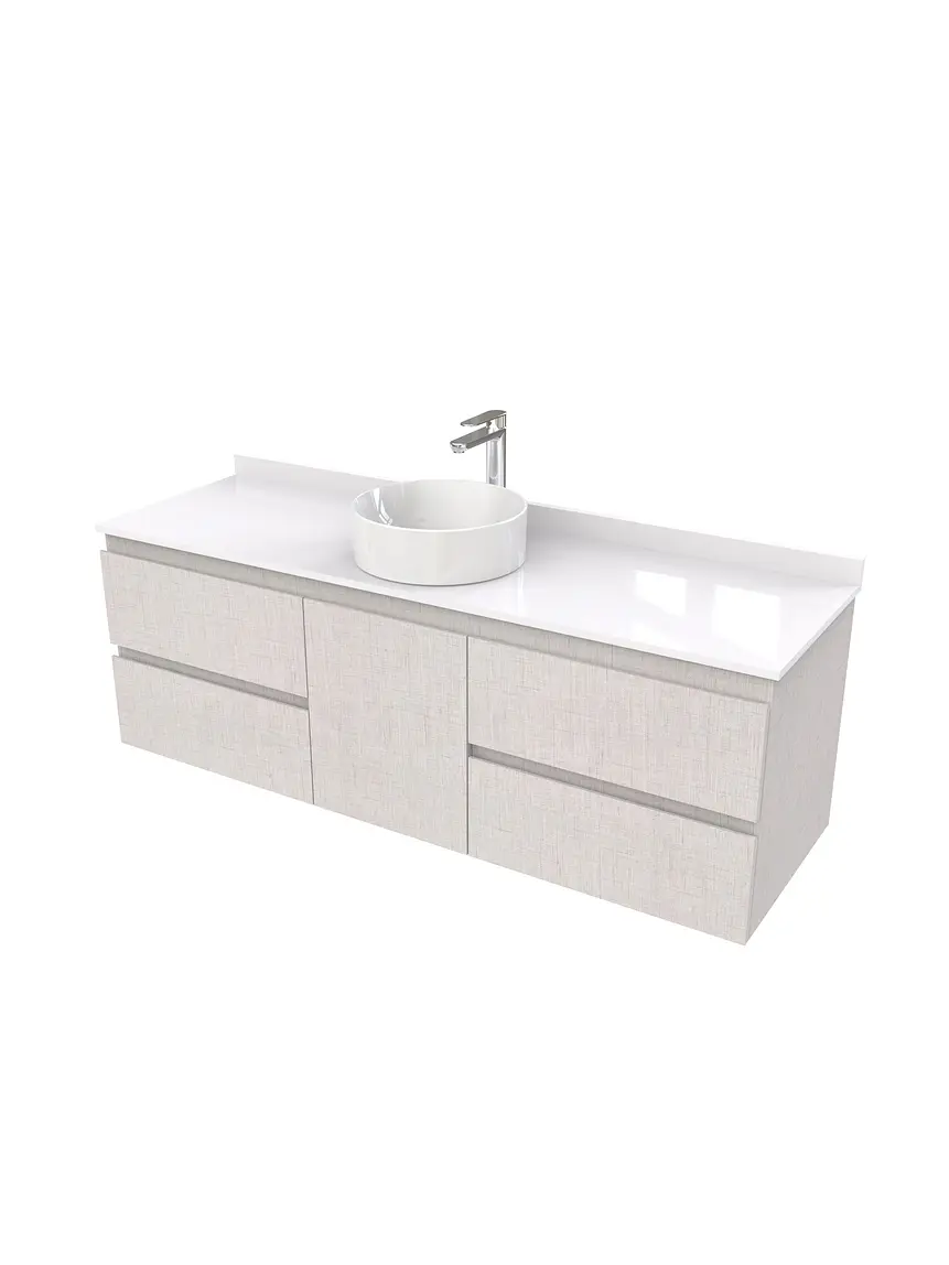 Mueble Vanitorio  aereo para lavamanos sobreponer simple de 150 cm M2-1530-SPA / Giorno 1