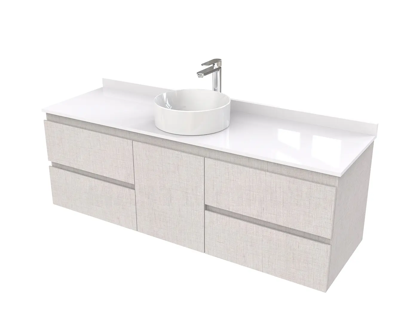 Mueble Vanitorio  aereo para lavamanos sobreponer simple de 150 cm M2-1530-SPA / Giorno 1